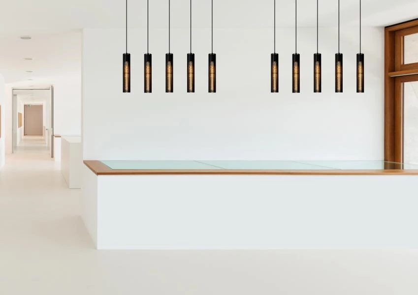 Lucide LIONEL - Pendant light - 5xE27 - Black - atmosphere 1
